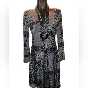 Michael Tyler Collection Dress In Grey, Black And White Pattern M